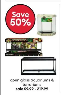 Petsmart Save 50% open glass aquariums & terrariums offer