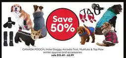 Petsmart Save 50% CANADA POOCH, Hotel Doggy, Arcadia Trail, Muttluks & Top Paw winter apparel and accessories offer