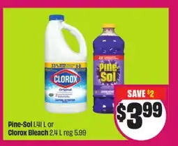 Chalo FreshCo Pine-Sol 1.41 L or Clorox Bleach 2.4 L offer