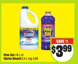 FreshCo Pine-Sol 1.41 L or Clorox Bleach 2.4 L offer