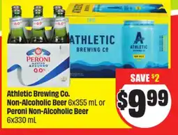 FreshCo Athletic Brewing Co. Non-Alcoholic Beer 6x355 ml or Peroni Non-Alcoholic Beer 6x330 mL offer