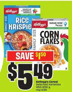 FreshCo Kellogg's Cereal Selected Varieties 450-650 g offer