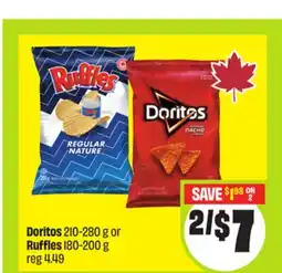 FreshCo Doritos 210-280 g or Ruffles 180-200 g offer