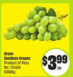 FreshCo Green Seedless Grapes Product of Peru No. 1 Grade 8.80/kg offer