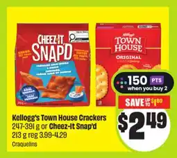 FreshCo Kellogg's Town House Crackers 247-391 g or Cheez-It Snap'd 213 g offer