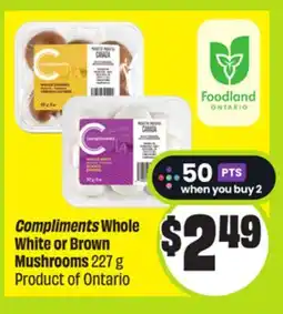 FreshCo Compliments Whole White or Brown Mushrooms 227 g Product of Ontario offer