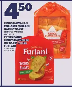 Independent City Market KINGS HAWAIIAN ROLLS OR FURLANI GARLIC TOAST offer