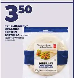Independent City Market PC , BLUE MENU , ORGANICS, PROTEIN TORTILLAS, 342-650 G offer