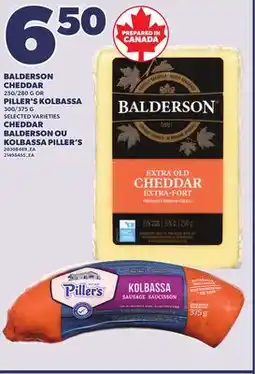 Independent City Market BALDERSON CHEDDAR 250/280 G OR PILLER'S KOLBASSA 300/375 G offer