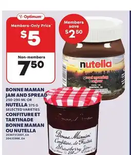 Independent City Market BONNE MAMAN JAM AND SPREAD 250-290 ML OR NUTELLA 375 G offer