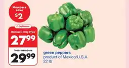 Wholesale Club GREEN PEPPERS, 22 lb offer