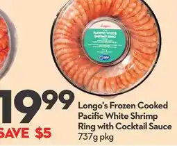 Longo's Longo's Frozen Cooked Pacific White Shrimp Ring with Cocktail Sauce offer