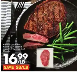 Longo's Cut from Canada Prime Grade Longo's Certified Angus Beef Top Sirloin Steak offer