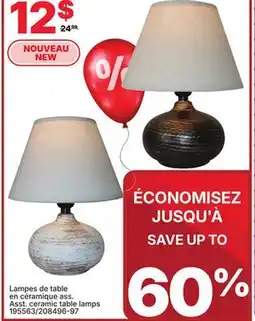 Rossy Asst. ceramic table lamps offer
