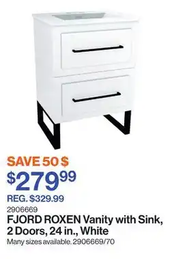 Patrick Morin ROXEN Vanity with Sink, 2 Doors, 24 in., White offer