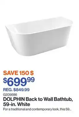 Patrick Morin Back to Wall Bathtub, 59-in. White offer