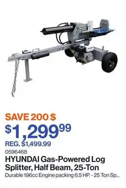 Patrick Morin Gas-Powered Log Splitter, Half Beam, 25-Ton offer