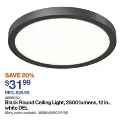 Patrick Morin Black Round Ceiling Light, 2500 lumens, 12 in., white DEL offer
