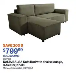 Patrick Morin BALSA Sofa Bed with chaise lounge, 3-Seater, Khaki offer