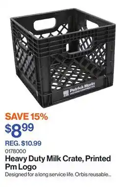 Patrick Morin Heavy Duty Milk Crate, Printed Pm Logo offer