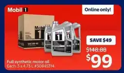 Walmart Mobil 1 Full Synthetic Motor Oil offer