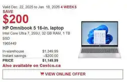 Costco HP Omnibook 5 laptop offer
