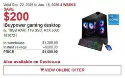 Costco iBuypower gaming desktop offer