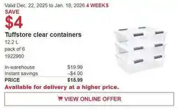 Costco Tuffstore clear containers offer