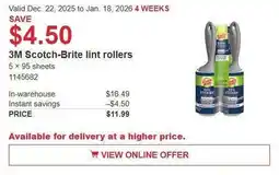 Costco 3M Scotch-Brite lint rollers offer