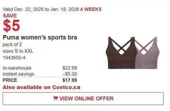 Puma women's sports bra