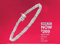 Charm Diamond 0.95CTW Diamond Bracelet in Sterling Silver offer