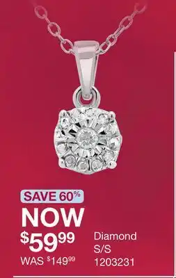 Charm Diamond Sterling Silver Round Diamond Pendant offer