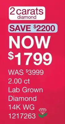 Charm Diamond New Brilliance Lab Grown 2.00CT Solitaire Diamond Pendant in 14K White Gold offer