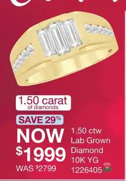 Charm Diamond 10K Yellow Gold 1.50CTW Men's Lab Grown Diamond Ring offer