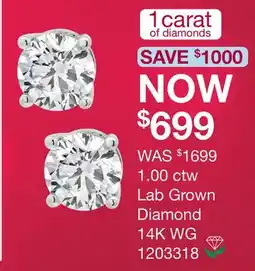 Charm Diamond 1.00 ctw Lab Grown Diamond 14K WG offer