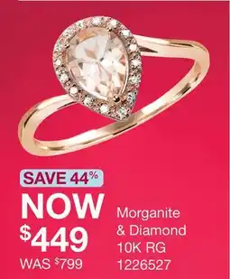 Charm Diamond 10K Rose Gold Morganite & Diamond Ring offer