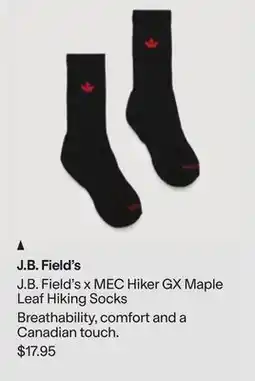 MEC J. B. Field's x MEC Hiker GX Maple Leaf Hiking Socks offer