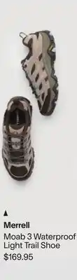 MEC Merrell Moab 3 Waterproof Light Trail Shoe offer