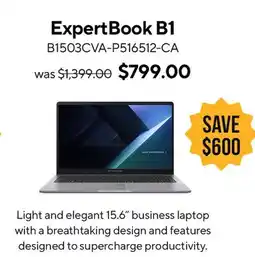 ASUS Light and elegant 15.6 business laptop offer