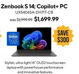 ASUS Zenbook S 14 Copilot+ PC Laptop offer