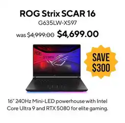 ASUS ROG Strix SCAR Laptop offer