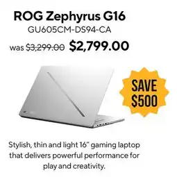 ASUS ROG Zephyrus G16 Laptop offer