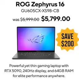 ASUS ROG Zephyrus 16 Laptop offer