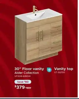 Bath Depot 30 Floor vanity Alder Collection offer