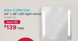 Bath Depot Alex Collection 24 x 28 LED light mirror offer