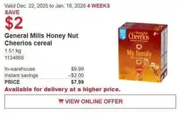 Costco General Mills Honey Nut Cheerios cereal offer