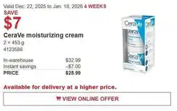 Costco CeraVe moisturizing cream offer