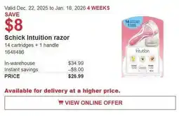 Costco Schick Intuition razor offer