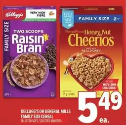 Metro Kellogg's or general mills family size cereal offer