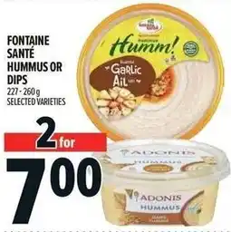 Metro Fontaine santé hummus or dips offer